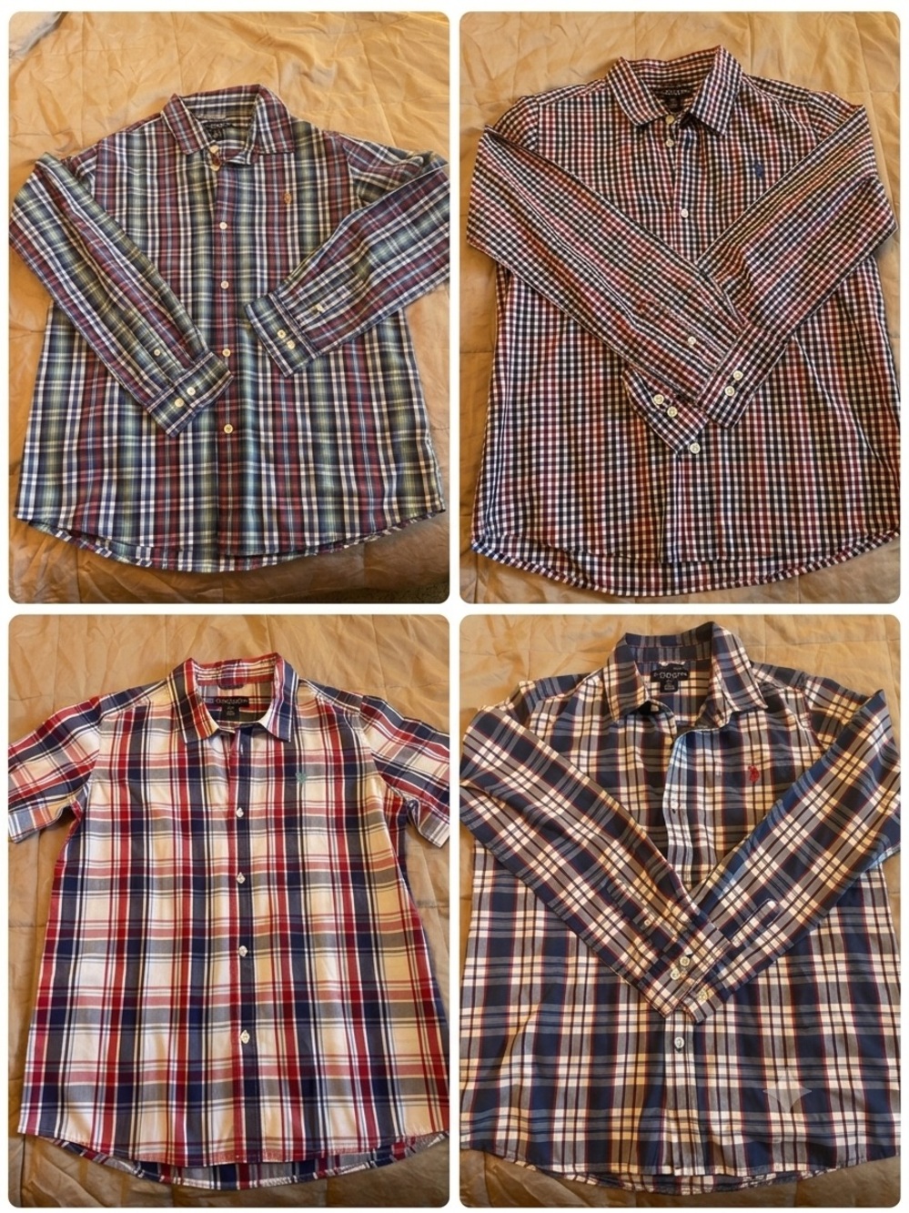 Boys Ralph Lauren Plaid Button-Down Shirt - Navy, Red & White